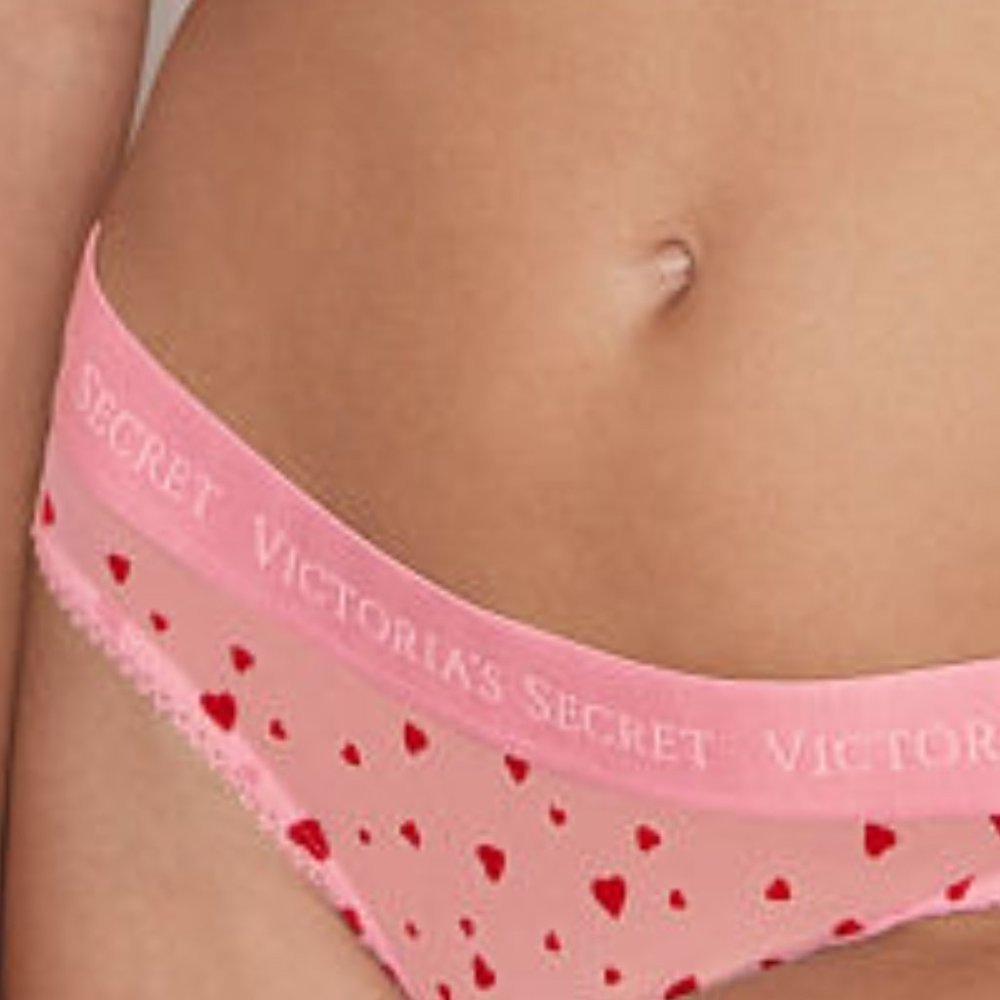 Hearts 💗Thong VS NWT Mesh Flocked Thong Valentine - Picture 4 of 16